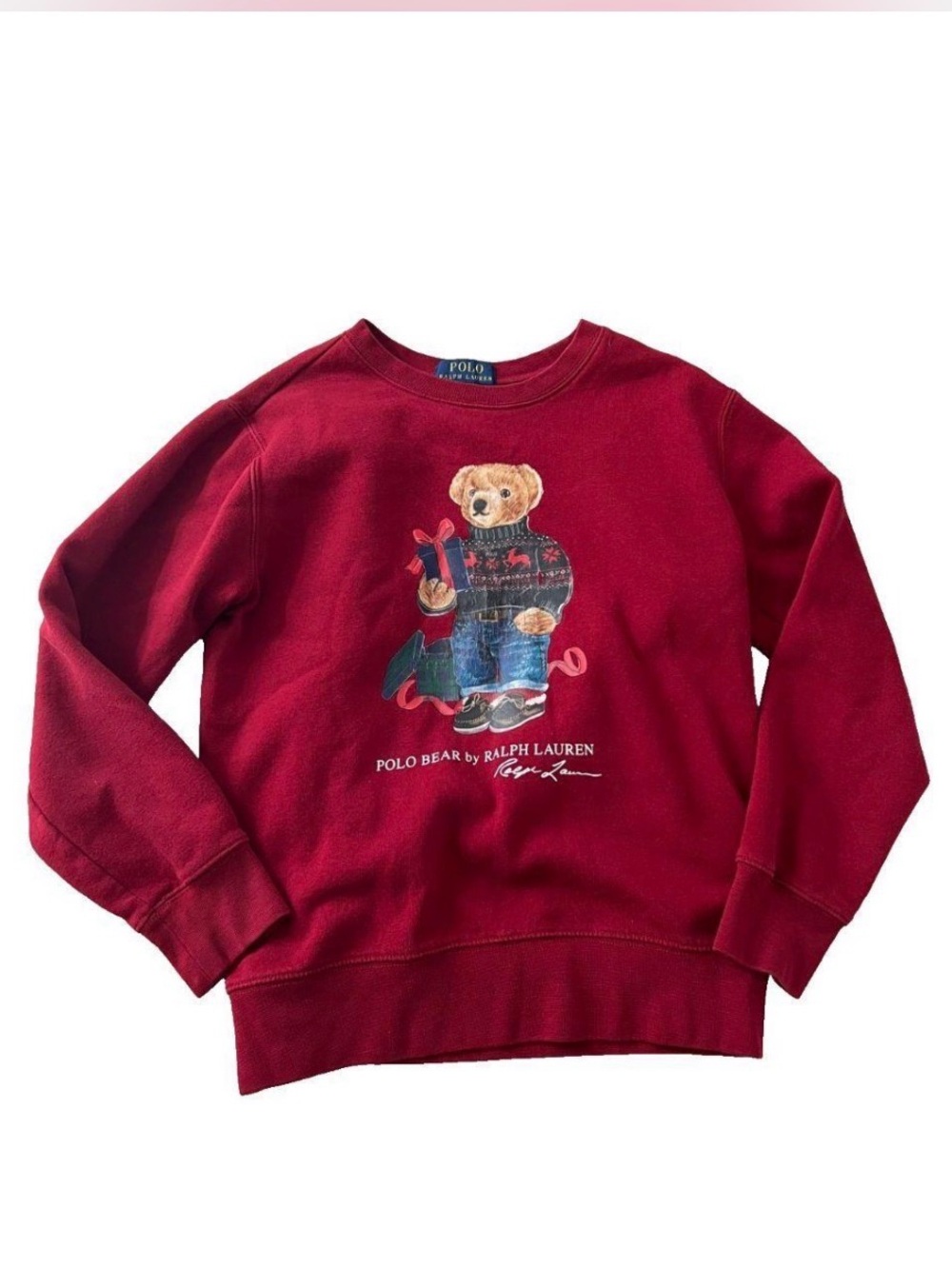 Polo by Ralph Lauren Red Bear Graphic Crewneck Sweatshirt
